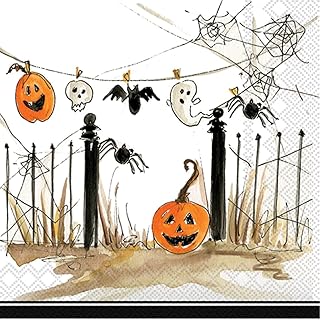 Boston International IHR 3-Ply Paper Napkins, 20-Count Cocktail Size, Plaid Pumpkins