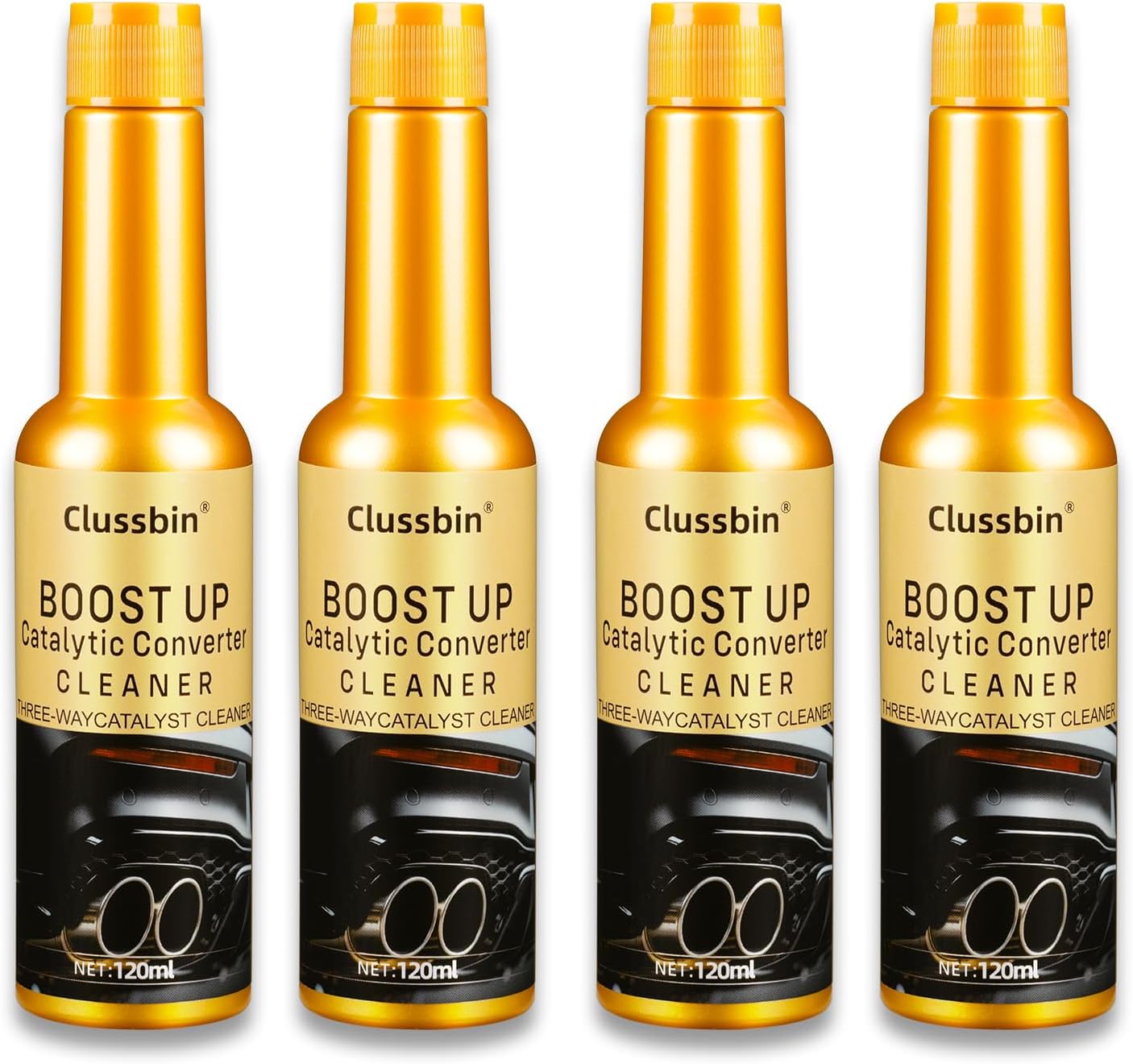Catalytic Convertor Cleaner,4Pcs Clussbin Catalytic Converter Cleaner Kit,Auto Parts Engine,Exhaust System Pipe Carbon Removal Cleaner Treatment Additive Oil,Fuel System Treatment Oil Additive