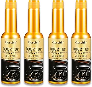Catalytic Convertor Cleane,4Pcs Clussbin Catalytic Converter Cleaner Kit,Auto Parts Engine,Exhaust System Pipe Carbon Removal Cleaner Treatment Additive Oil,Fuel System Treatment Oil Additive