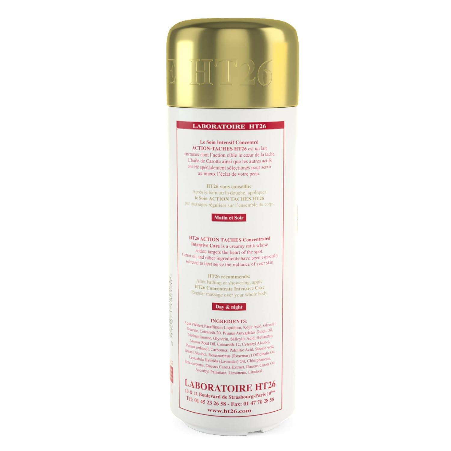 HT26 Anti-Blemishes Body Lotion -16.91 fl oz, Action Taches Concentrated Intensive Care with Carrot Oil