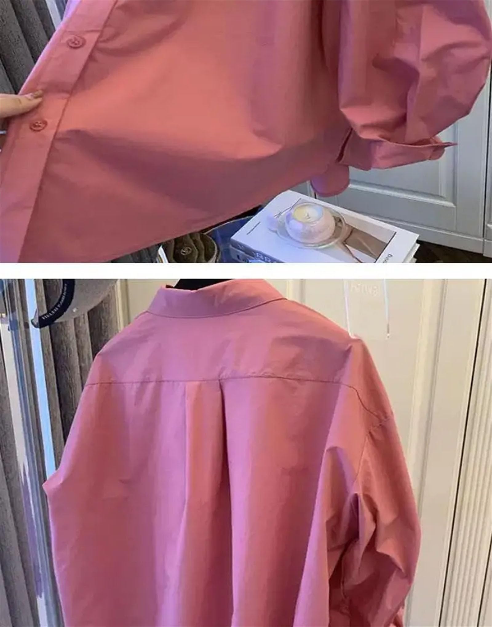 Blusas vintage de primavera para mujer, elegante, casual, de manga larga, con botones