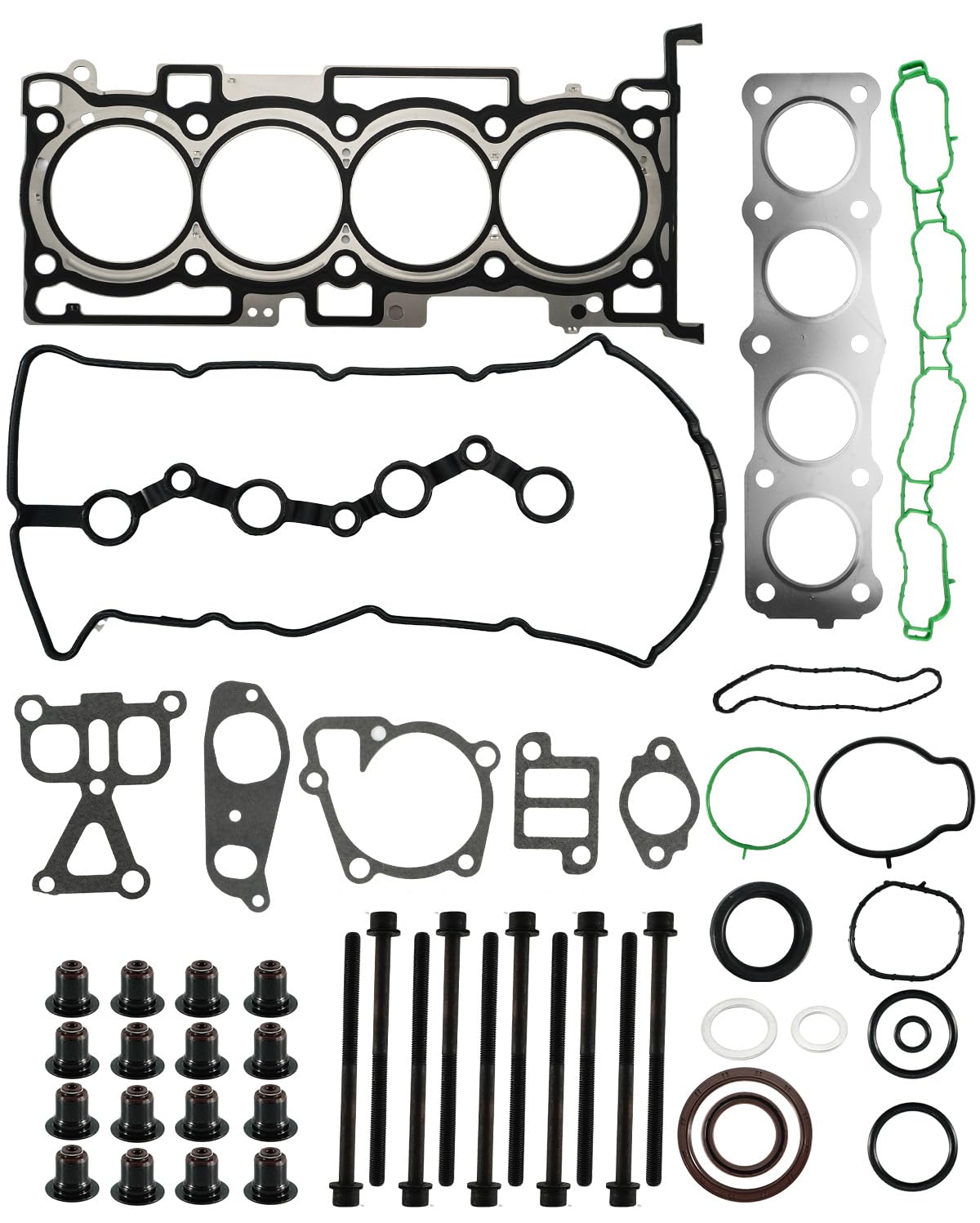 Head Gasket Set with Bolts Fit for Optima Sorento 2016-2020 Hyundai Sonata 2015-2019 Tucson 2015-2021 Santa Fe Sport 2016-2018 Santa Fe 2.4L 2019-2020 Replace 22311-2GGB0 22441-2GGA0