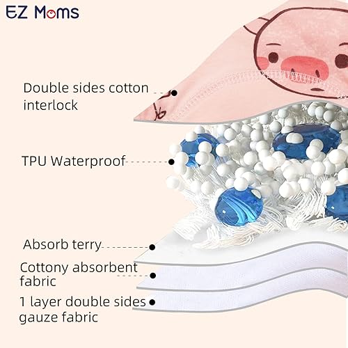 Miniatura 3 de 6 paquetes de ropa interior de absorción para niñas pequeñas, de algodón, reutilizables, para entrenamiento para ir al baño, ropa interior para