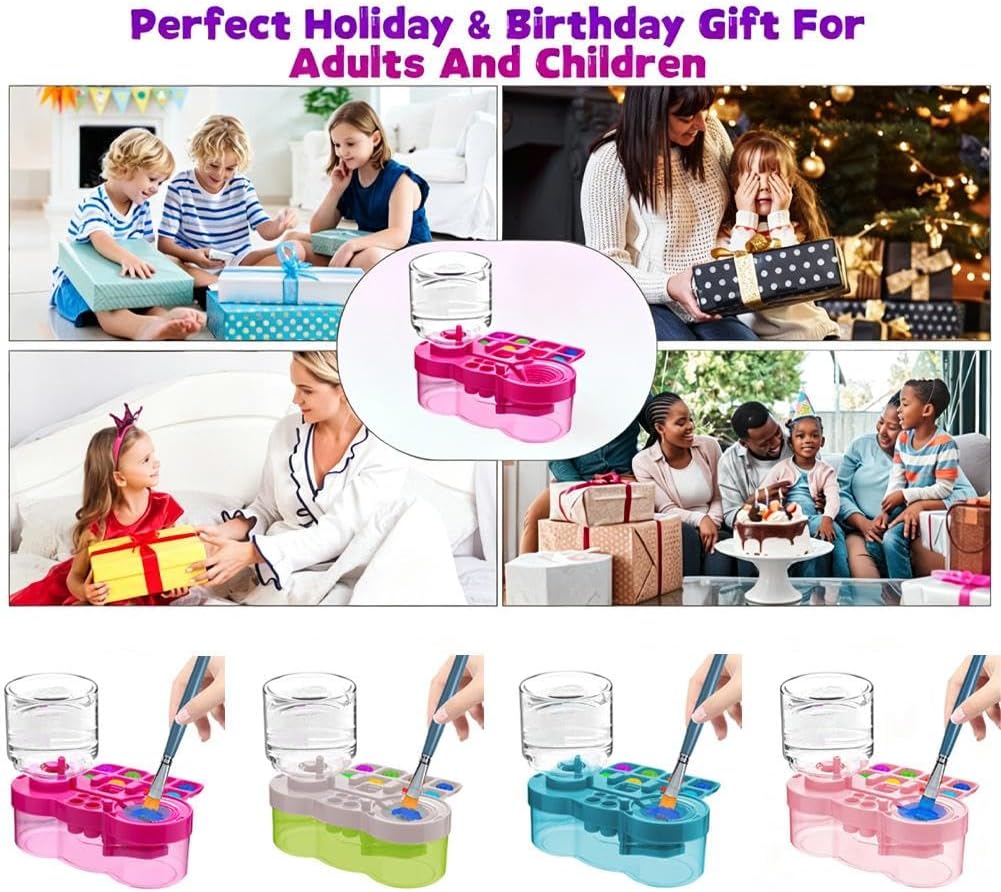 3-in-1 Paint Brush Cleaner Cup, Water Recycling Rinser with Holder Palette image 4