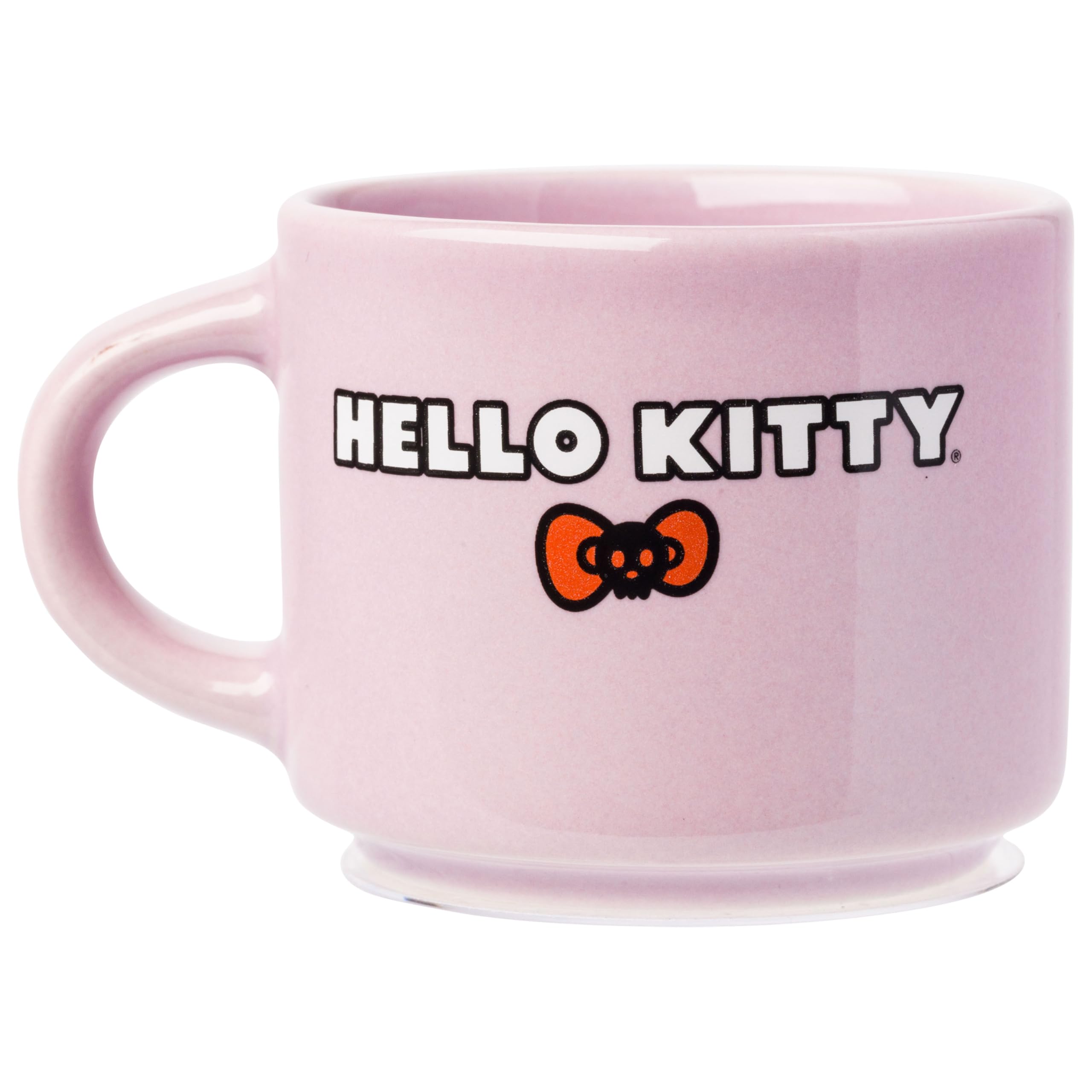 Silver Buffalo Sanrio Hello Kitty Halloween stapelbares Keramikbecher-Set mit Aufbewahrungsregal, 85 ml, 4 Stück