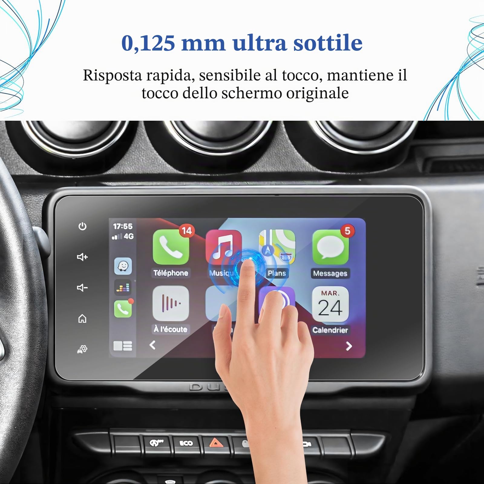 SKTU Film Protettivo in Vetro 9H - Compatibile con Renault Dacia Duster 2022-2024 (8 Pollici), Film Protettivo per Sistema Infotainment e GPS Navigazione 8, Anti-Scratch, Accessorio Duster SKTU Film Protettivo in Vetro 9H - Compatibile con Renault Dacia Duster 2022-2024 (8 Pollici), Film Protettivo per Sistema Infotainment e GPS Navigazione 8, Anti-Scratch, Accessorio Duster