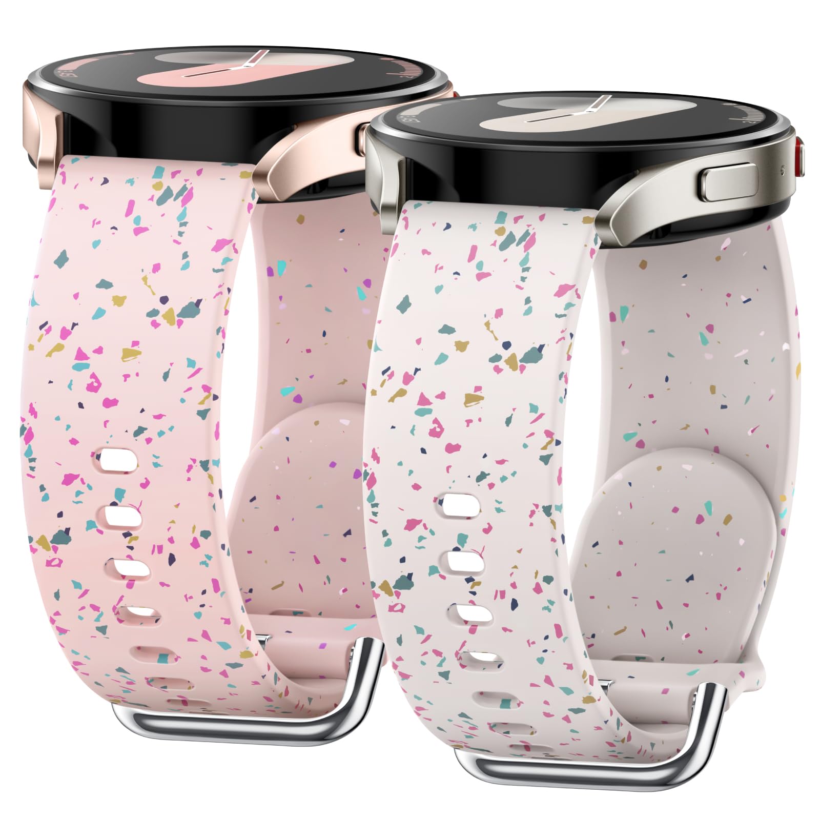 Knossen 2 PACK Sport Bands Compatible with Samsung Galaxy Watch 7/FE/6/5/4 Watch 5 Pro Watch 4/6 Classic, 20MM Recycled Plastic Soft Breathable