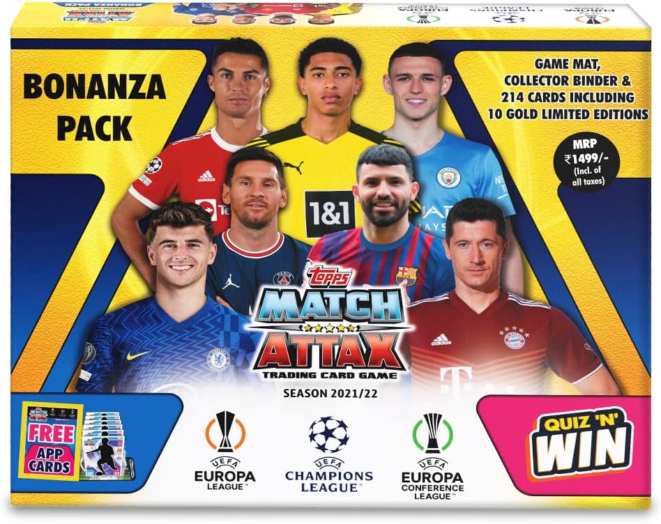 Topps UEFA Champions League Match Attax 2021/22 TCG Collection Bonanza Pack - Football Cards | Europa League Cards | Match Attax Extra