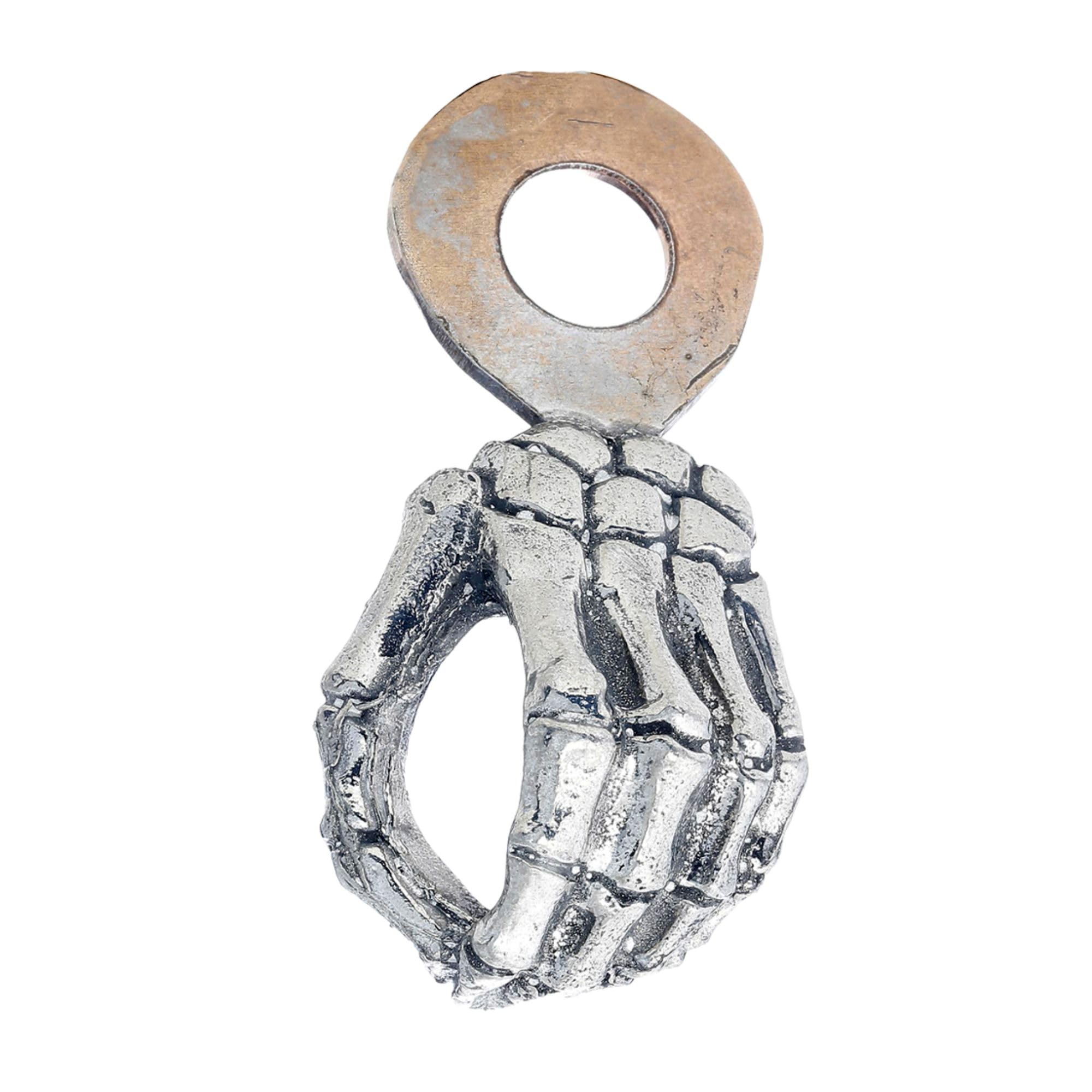 Guardian Bell Skeleton Good Luck Bell Hanger Mount | Motorcycle Bell | Lead-Free Pewter | Made in USA