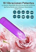 Vista 2 de Vibrador completamente de silicona para mujer, impermeabilidad IPX7, recargable, lápiz labial vibrador con punta angular, juguete sexual portátil