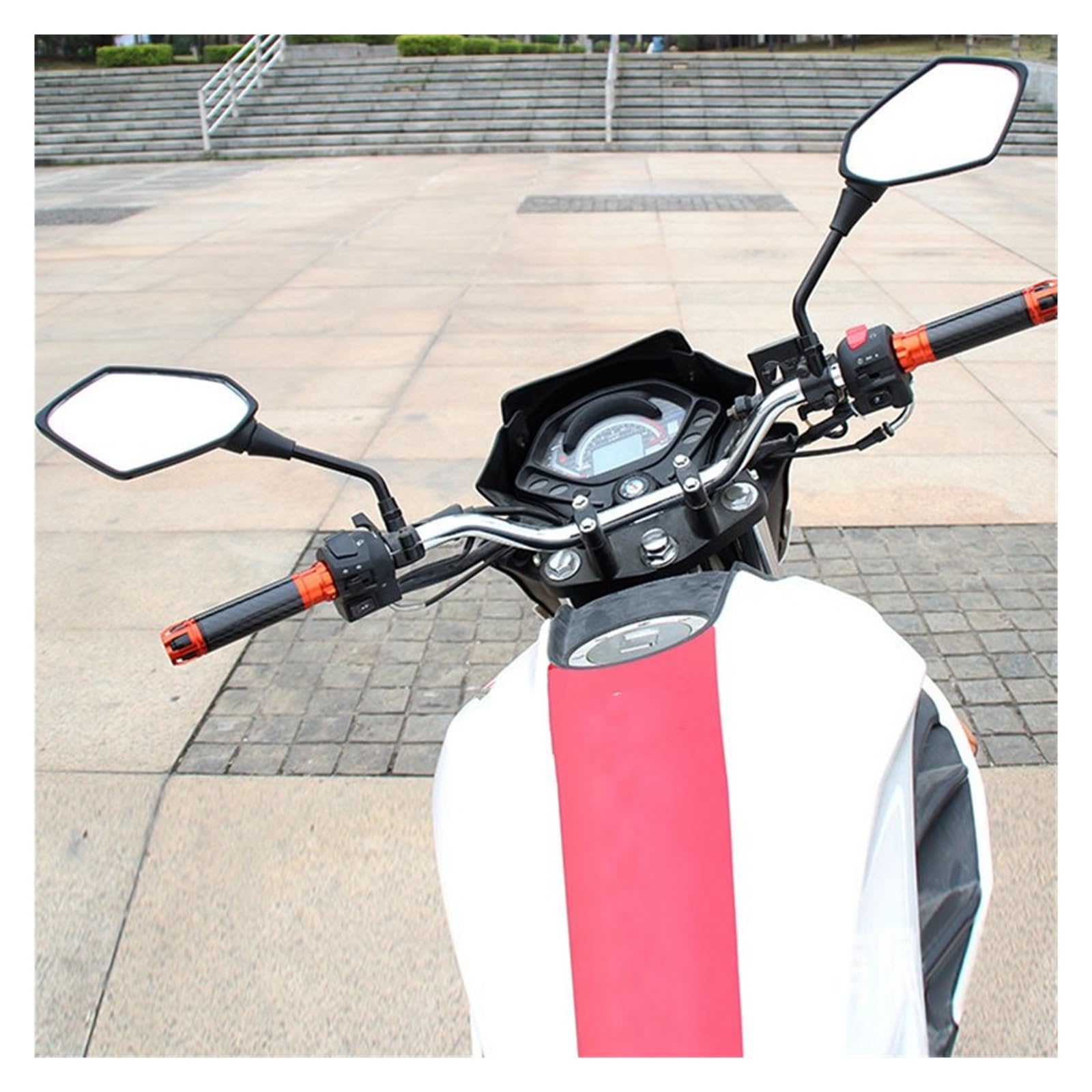 Specchietto retrovisore Universale per Moto, 8 mm, 10 mm, per Scooter e Bici elettriche, 2 Pezzi/Coppia, Convesso Posteriore, per Bici elettriche.