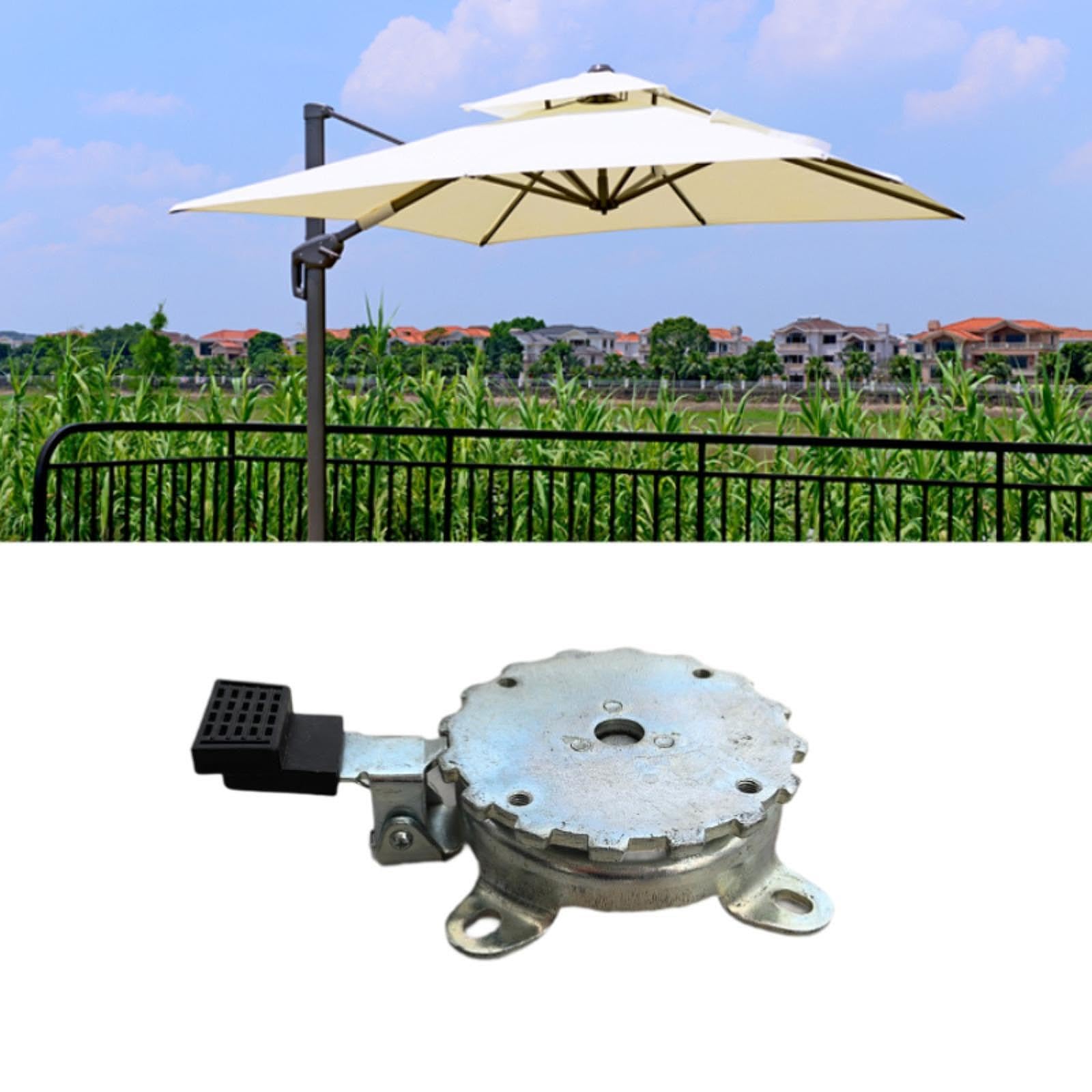 Base Girevole per Ombrellone con Rotazione a 360°, Parte Girevole per Barbecue, Balcone, Picnic