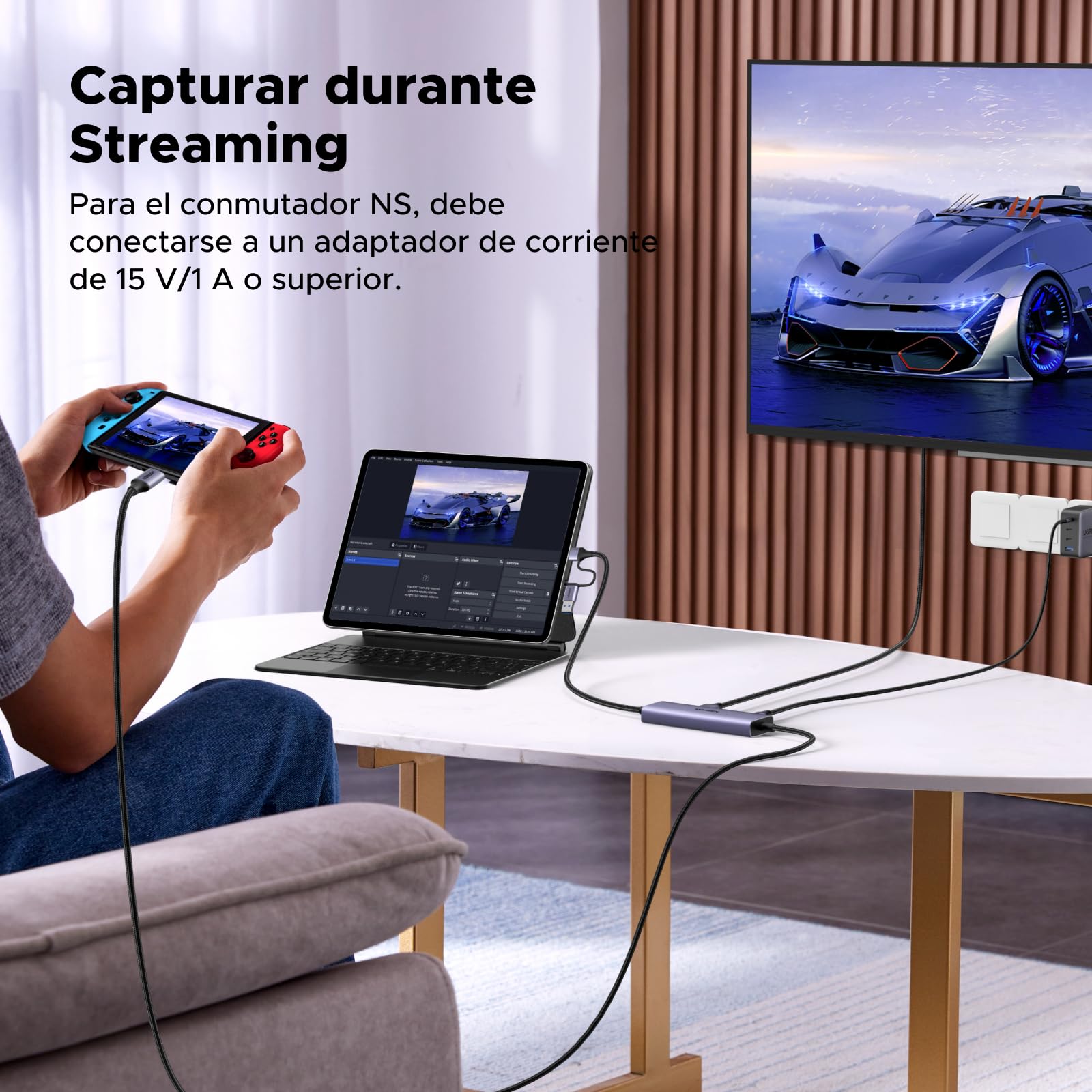 UGREEN Tarjeta de Adquisición de Vídeo USB C 4K 30Hz Entrada USB C A 3.1 2K 60Hz Grabación y Streaming Capturadora Video HDMI y Boucle Compatible con Switch PS5 4 Xbox MacBook iPad Air Quest 3 Cámara