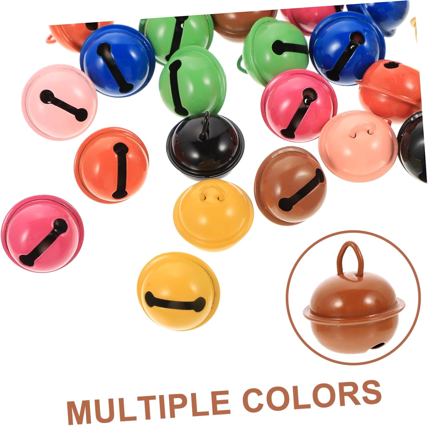 ABOOFAN 160pcs Craft Bells Wear-Resistant DIY Jingle Bells for Christmas Tree Wedding and Party Decorations Vibrant Multi-Color for Creative Projects