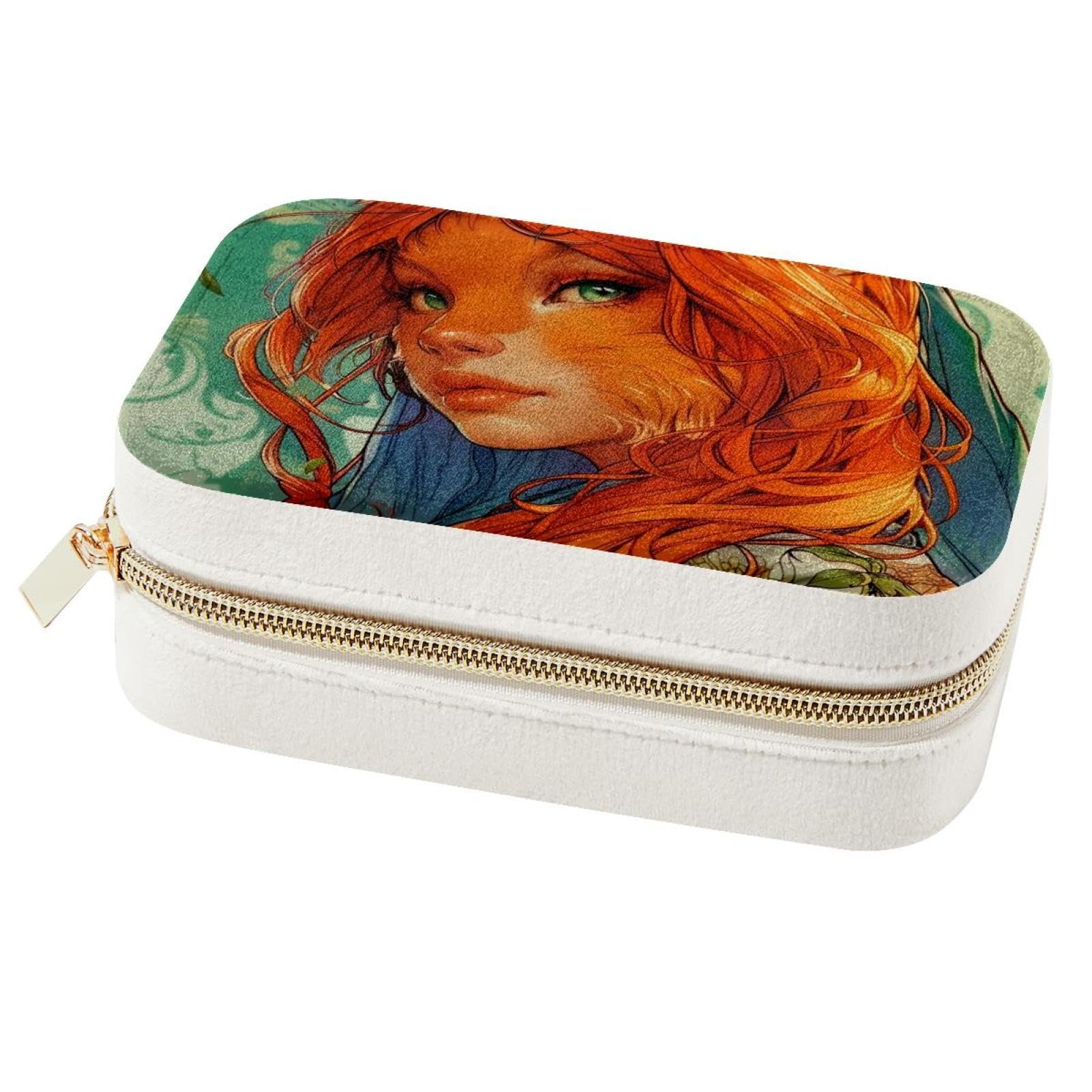 Boîte à bijoux de voyage pour fille et femme avec miroir intégré