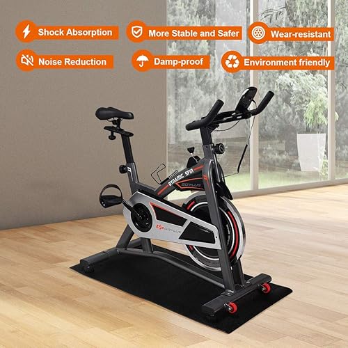 Miniatura 10 de Goplus Tapete de cinta de correr para suelos de madera dura, PVC impermeable de alta densidad, almohadilla protectora de piso para equipos de