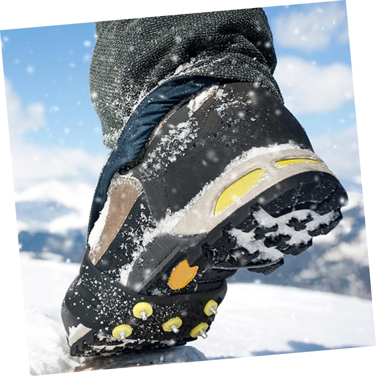 Homoyoyo Copriscarpe Antiscivolo Con Ramponcini in Tpe Per Escursioni Arrampicate Su Ghiaccio Grip Per Scarpe Trekking Sneakers Accessorio Per Sicurezza Stabilità