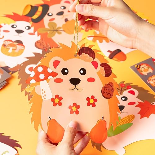Miniatura 3 de 3sscha Kit de manualidades de erizo de otoño de 123 piezas para niños de jardín de infantes, haz tu propio juego de erizos, autoadhesivas,