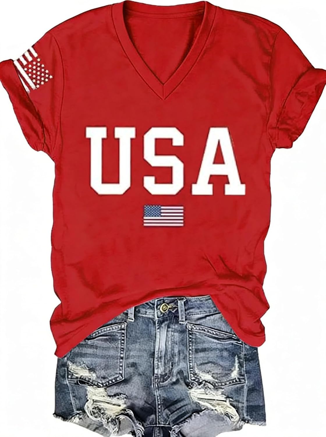 Women's T-Shirts V-Neck Boho Flowers Wildflowers Graphic Tees Shirts Cute Casual Summer Tops Short Sleeve T Shirt