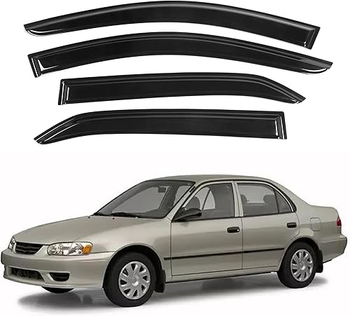 Miniatura 398 de IG - Visera para ventana de automóvil, protector contra la lluvia, el sol y el viento, con cinta adhesiva, deflector extraduradero para ventana