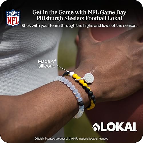 Miniatura 303 de Lokai NFL Football Collection - Pulseras de cuentas para hombres y mujeres, joyería de silicona, pulsera de moda para un ajuste cómodo