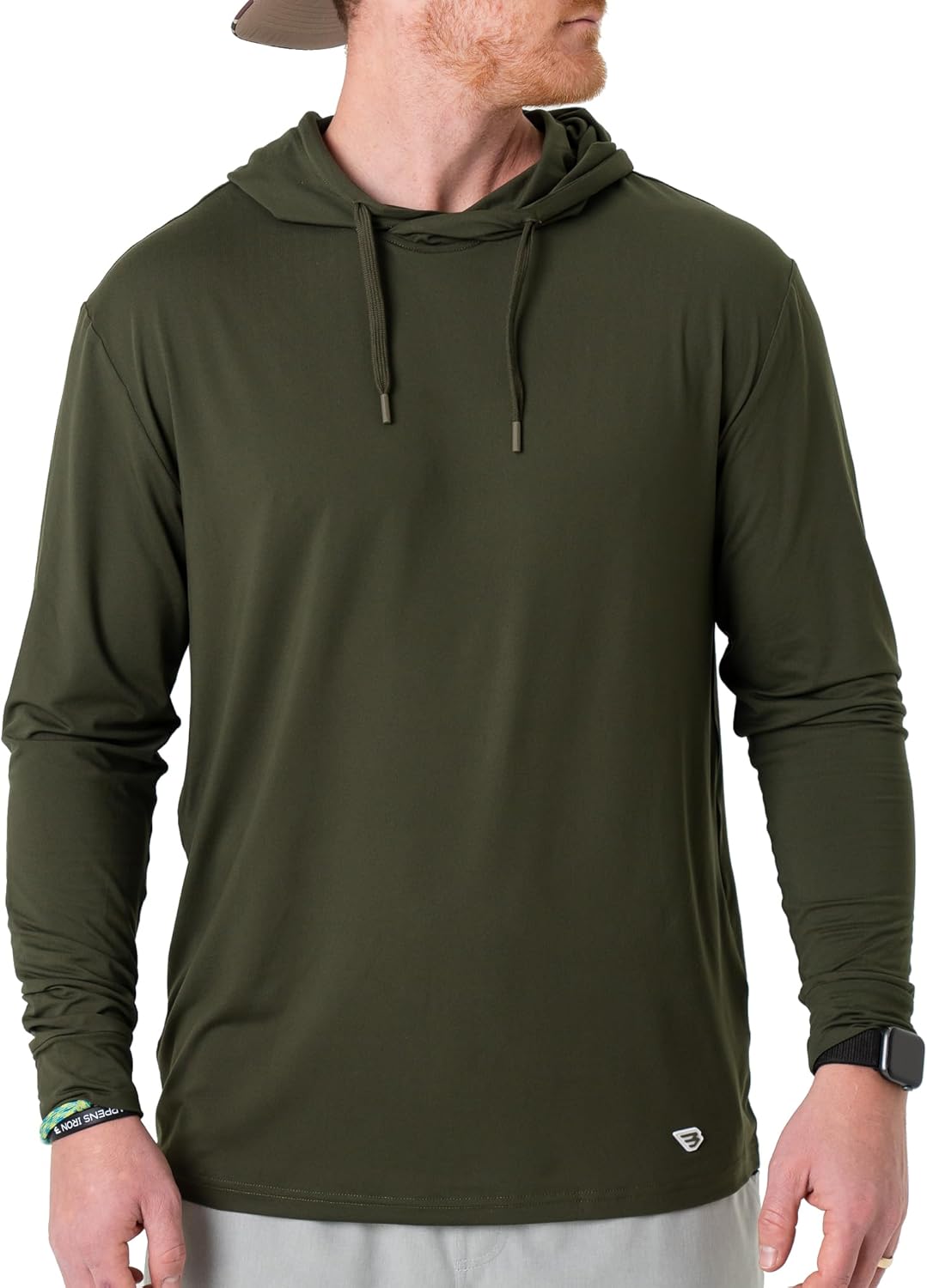 Burlebo Mens Performance Hoodie  Lightweight Long Sleeve Pullover, Athletic Fit, Moisture-Wicking, Sun Protection