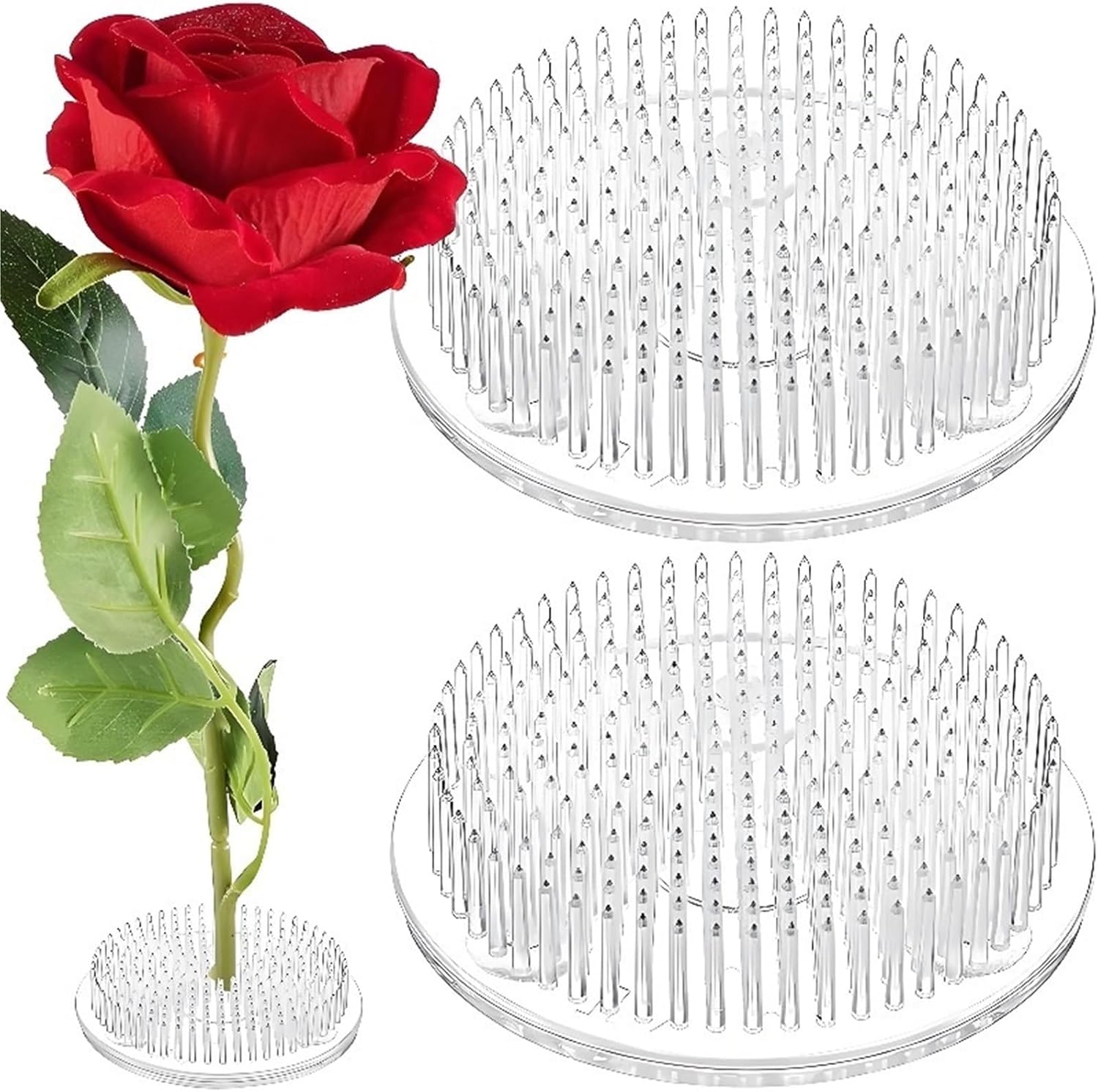 Flower Frogs 10 Pcs Transparent Ikebana Stem Holder Round Flower Arrangement DIY Fixing Bracket for Vases Floral Decor Pot