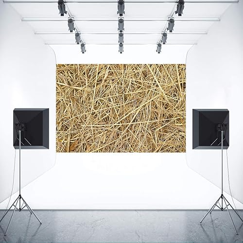 Miniatura 6 de Telón de fondo de paja de cosecha de granja cabina de fotos simple de heno decoración de fiesta de vaquero suministros de fotos de estudio