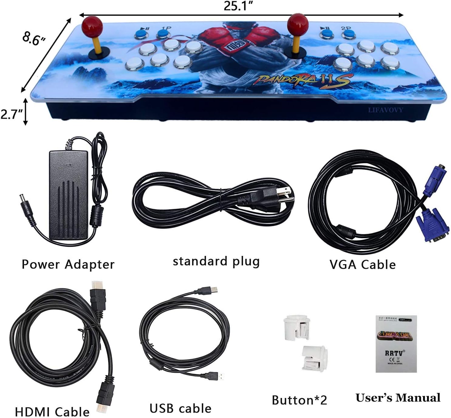 Uр Tо 60% оƒƒ Arcade Games Machines for Home Pandora 11s Arcade Console -3399 Games Installed, Support 3D Games,1280x720 Full HD,Favorite List,Classic Arcade Game,4 Players Online Game,2 Player Game Controls