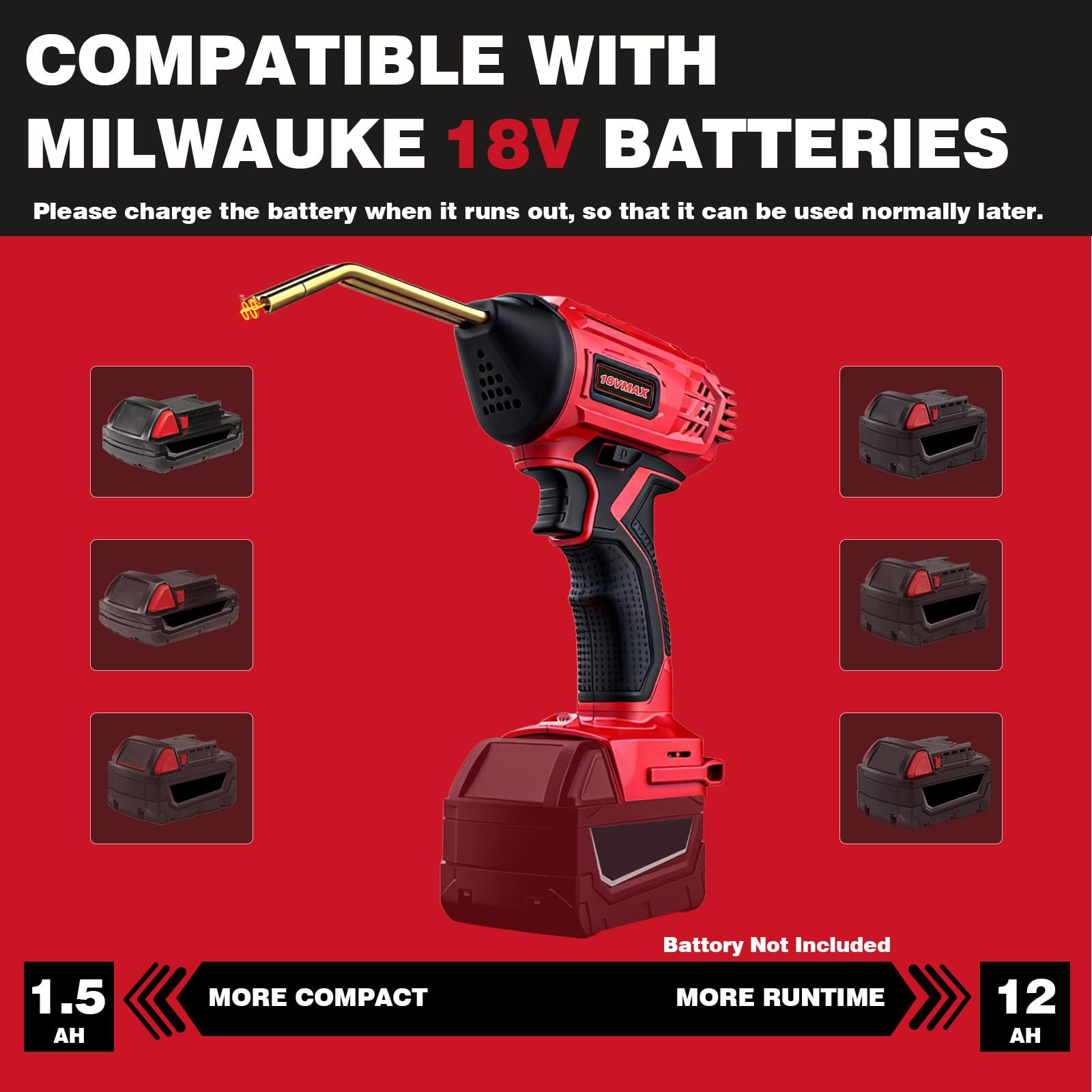 Saldatrice in plastica senza fili per Milwaukee 18 V alimentata a batteria, kit di cucitrice a caldo con 400 pinzatrici a caldo, alimentato a batteria, kit di riparazione paraurti in plastica (solo