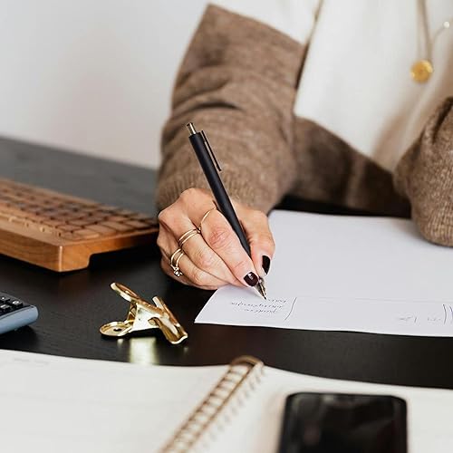 Miniatura 2 de CRYLLIS Bolígrafos a granel, paquete de 50 bolígrafos negros a granel, bolígrafos de tinta negra para una escritura suave, sin manchas, suministros