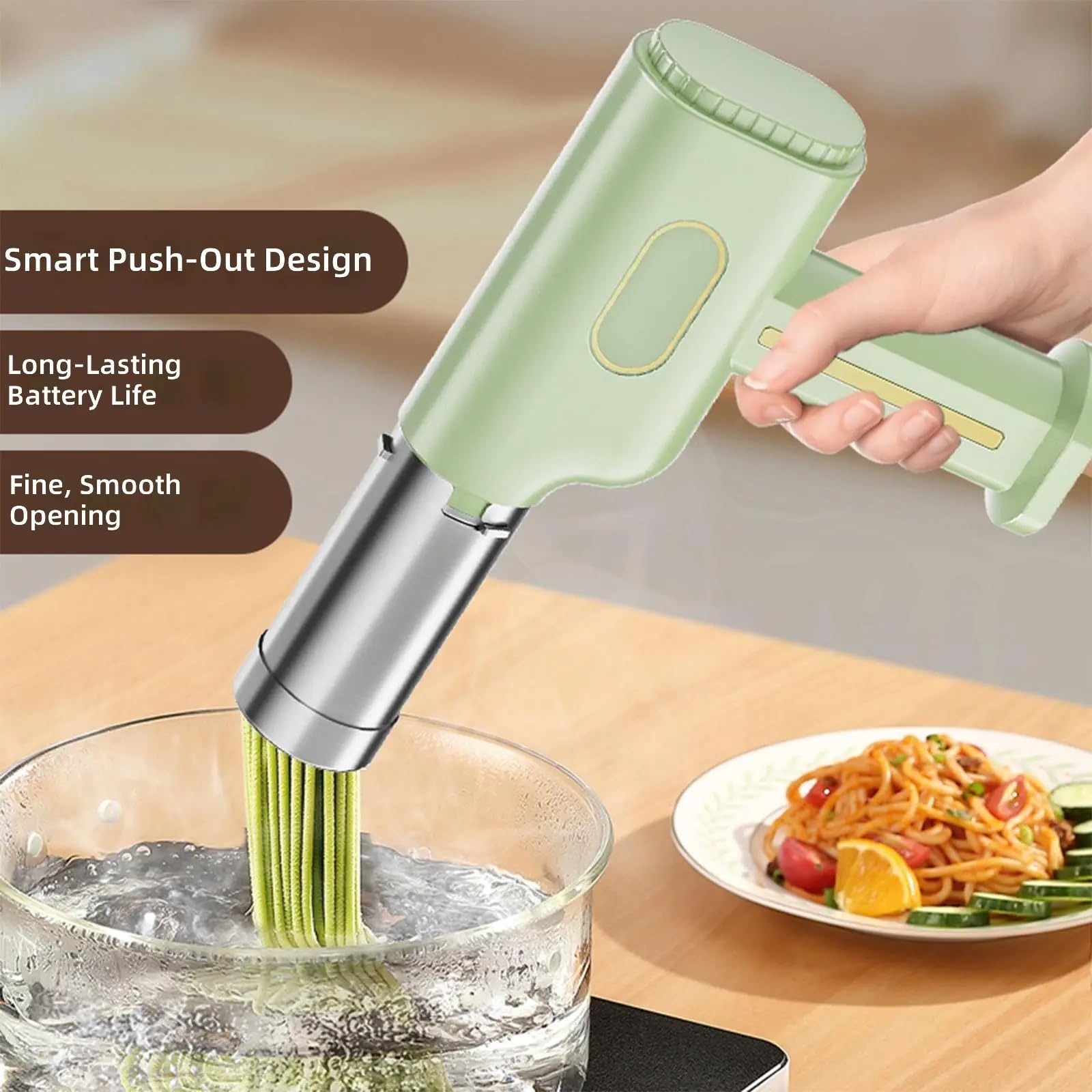 Pratico tagliatelle che fanno macchina ABS Costruzione in acciaio inossidabile Pasta Macchina per viaggi e attività all'aperto Handheld Linguine Maker