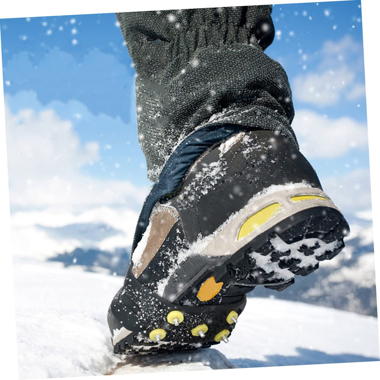 GALPADA Crampons Antidérapants pour Chaussures 2 Paires Tpe Noir, Adhérence