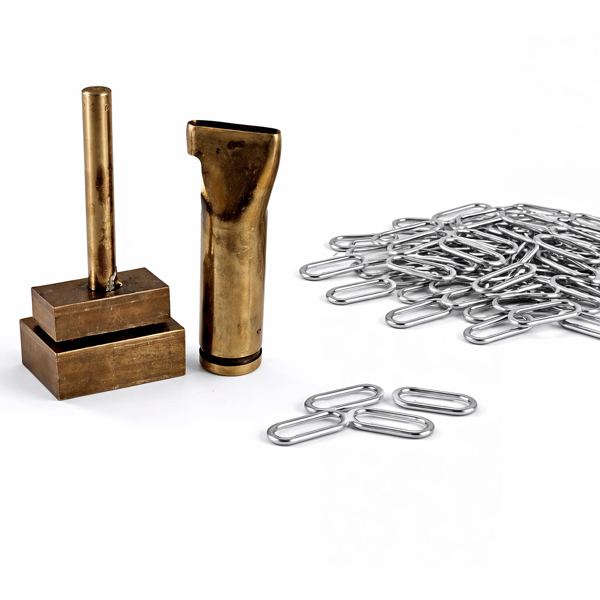 Trimming Shop 50 szt. owalne oczka z pierścieniami z podkładkami i zestawem narzędzi ręcznych do projektów DIY, artykuły piśmiennicze, skóra, banery (25 mm, srebrny)