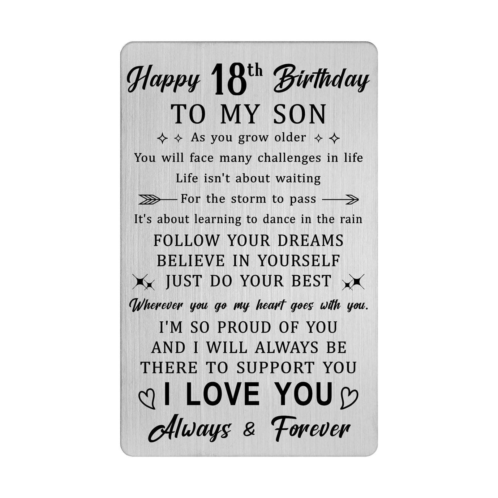 HYHYDHP Son 18th Birthday Decorations for Boys - 18th Birthday Card Son, Happy 18 Year Old Bday Gifts, Sons Adult Gift
