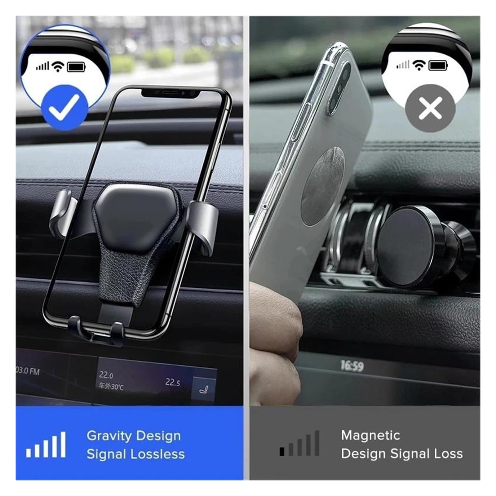 Porta Cellulare Auto Adatto per il supporto per presa d'aria del telefono cellulare, supporto GPS per telefono cellulare, adatto per telefoni cellulari per iP&ho&ne