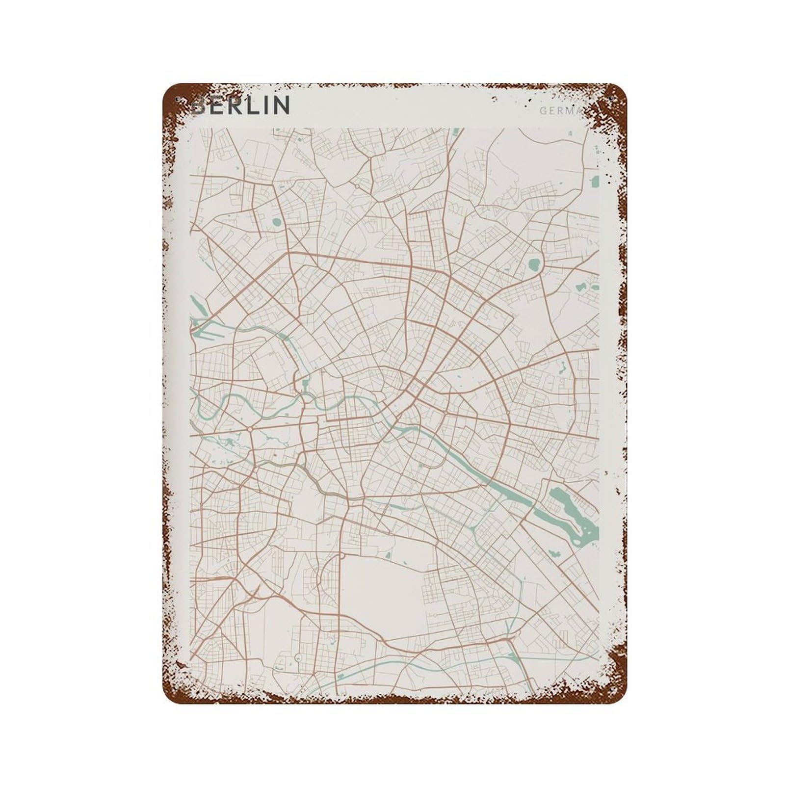 xiaoxiaoshen Berlin Map City Germany (2) Wall Decor Art Metal Tin Poster Modern Home Decor Art Home Bar Shop Decorations Vintage Sign 40x30cm