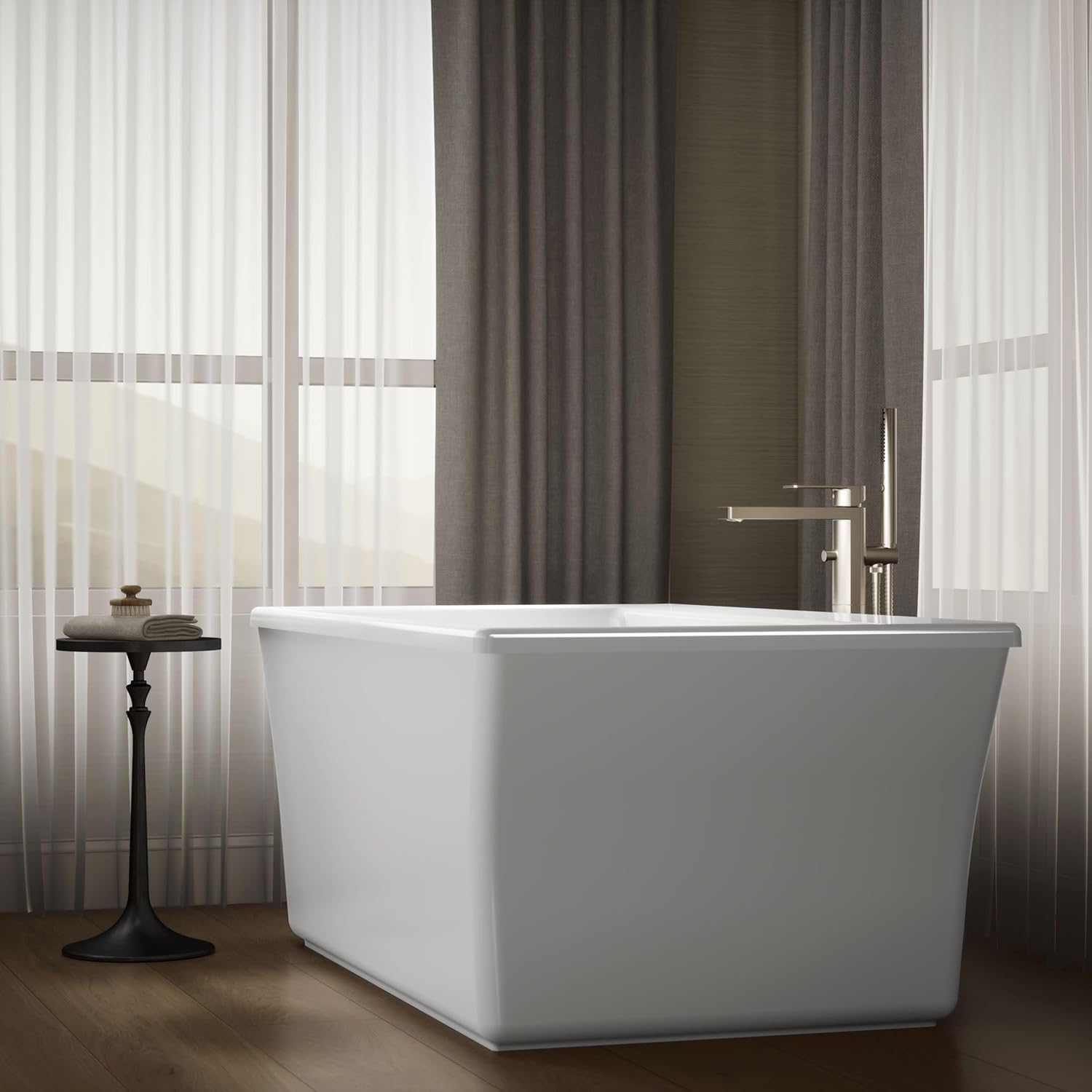 Kohler 24011-0 Stargaze® 60-1/4" x 34-1/4" freestanding bath with fluted shroud, White