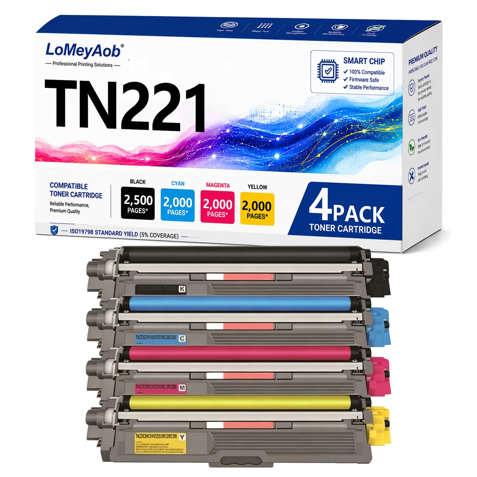 Cartuccia di toner TN221, sostituzione ad alta resa per stampante Brother LaserJet HL-3140CW 3150CDN 3170CDW L-3180CDW MFC-9330CDW, colori ricchi