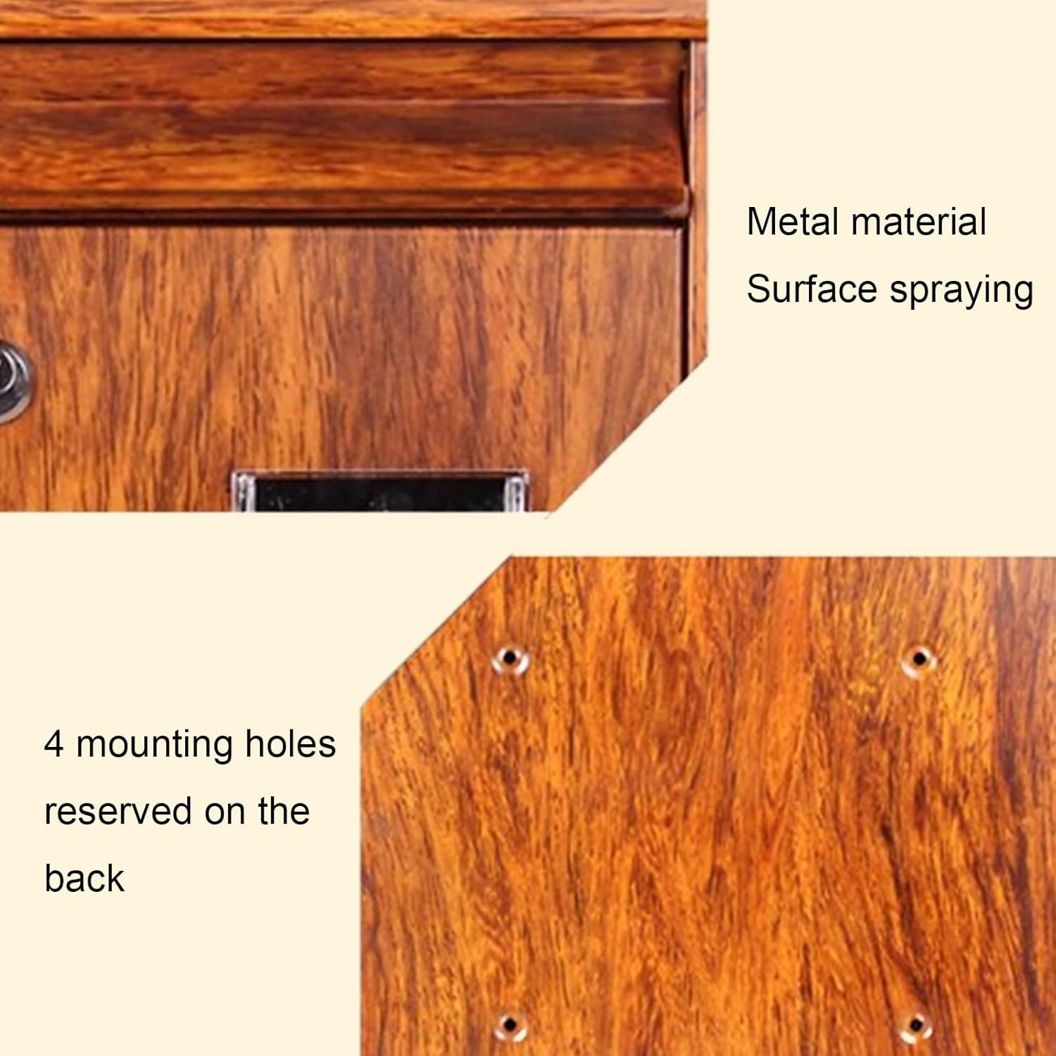 Wall Mount Mailbox, Weatherproof Mailboxes for Outside, Locking Mailbox with Key Lock Outdoor, Made from Galvanized Metal, Hanging Secure Postbox(White)