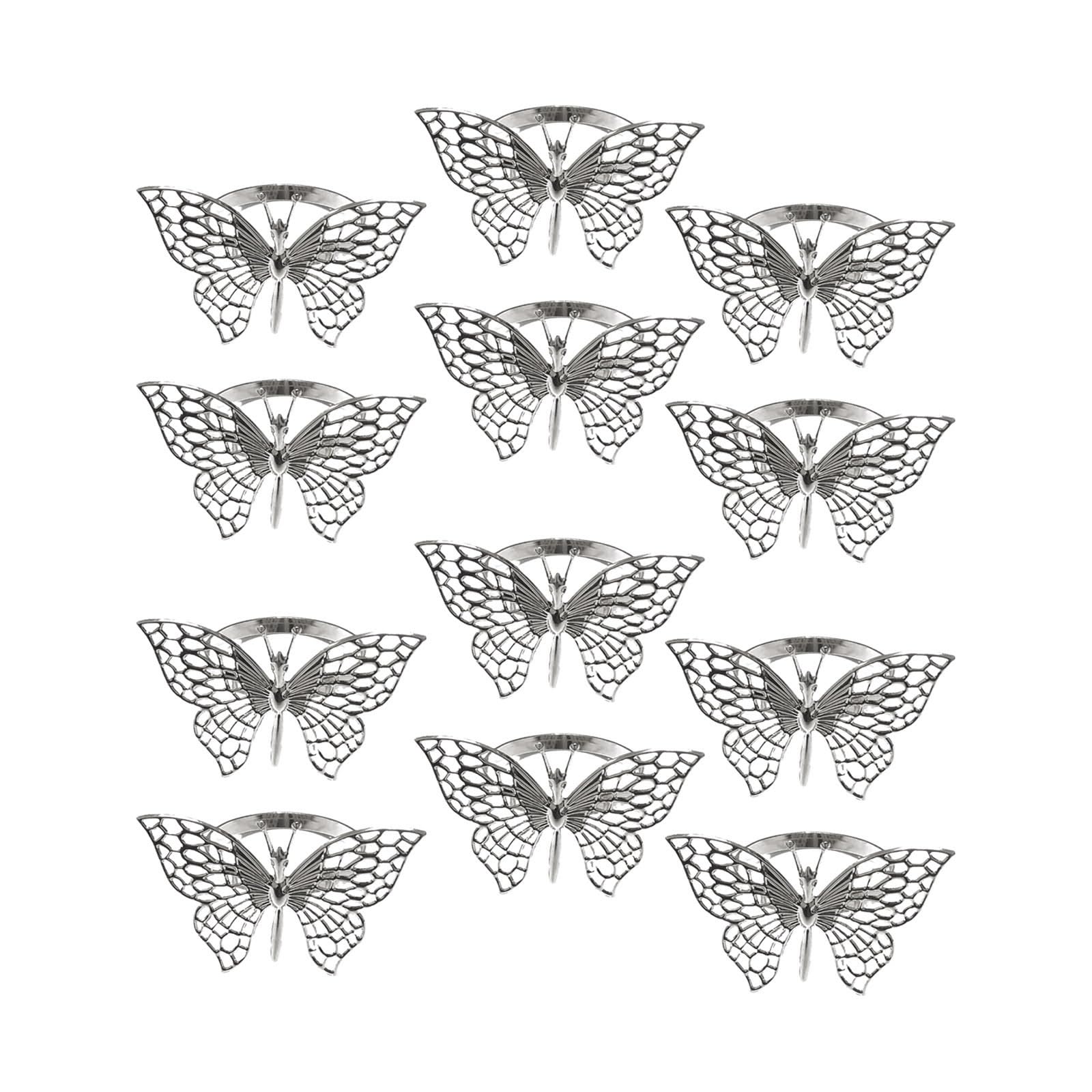 Kalttoy 12Pieces Butterfly Napkin Rings Table Decoration for Enhancing Table Setting At Family Dinners and Special Event Sturdy Rustproof Napkin Rings