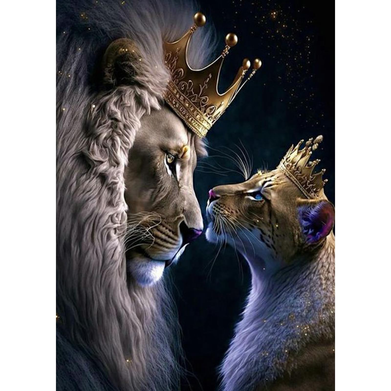 Kit Diamond Painting Lion 5D - 30x40 Cm - Pour Adultes Débutants, Peinture Avec Diamants Ronds - 9