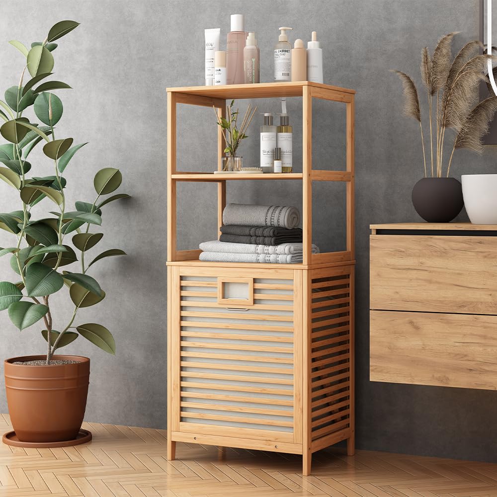 Vicco Armoire de Salle de Bain Novaro, Bambou, 48.3x114cm