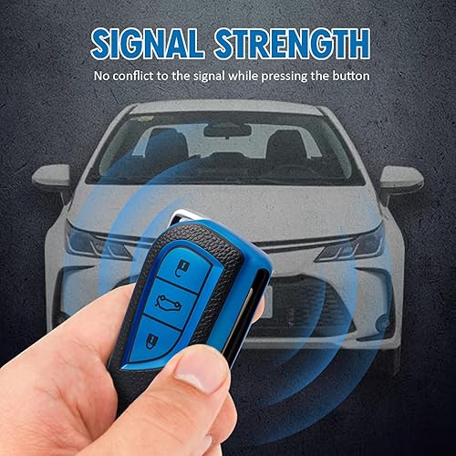 Miniatura 3 de Funda protectora de silicona con 3 botones para llavero inteligente, entrada sin llave, compatible con Toyota Fortuner Tundra RAV4, Highlander,