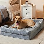 BFPETHOME Lits pour chiens pour chiens extra grands, lavables, Bolster Canapé lit avec doublure imperméable & Coquille de mousse d'oeufs non kidnappés pour les animaux de compagnie qui dorment, lit pour animaux de ménage