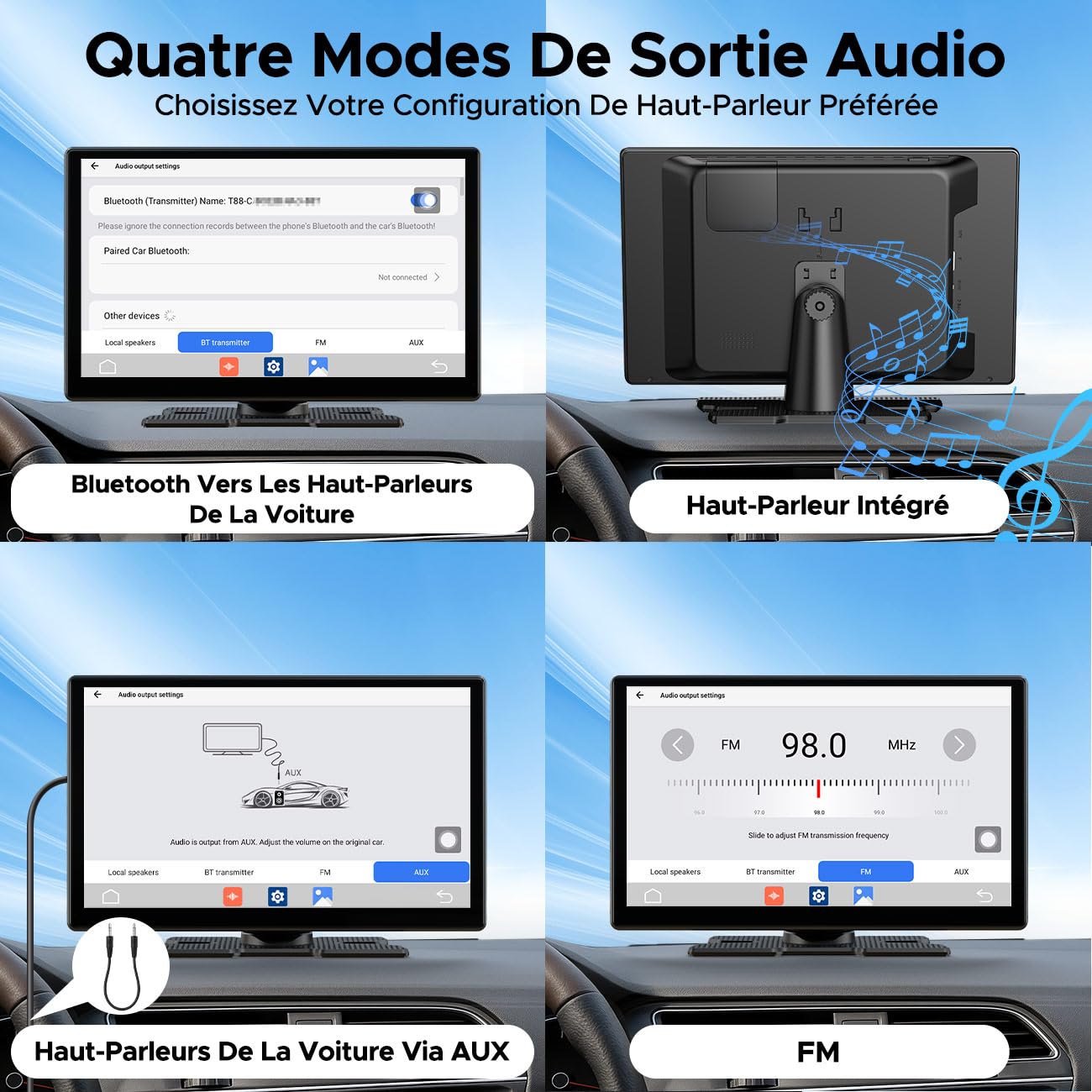 LAMTTO Écran Carplay Voiture sans Fil avec Youtube TikTok, 9 Pouces Autoradio AppIe Car Play & Android Auto avec Caméra de Recul/Bluetooth Double/Écran Partagé/OTA/Navigation/Assistant Vocal