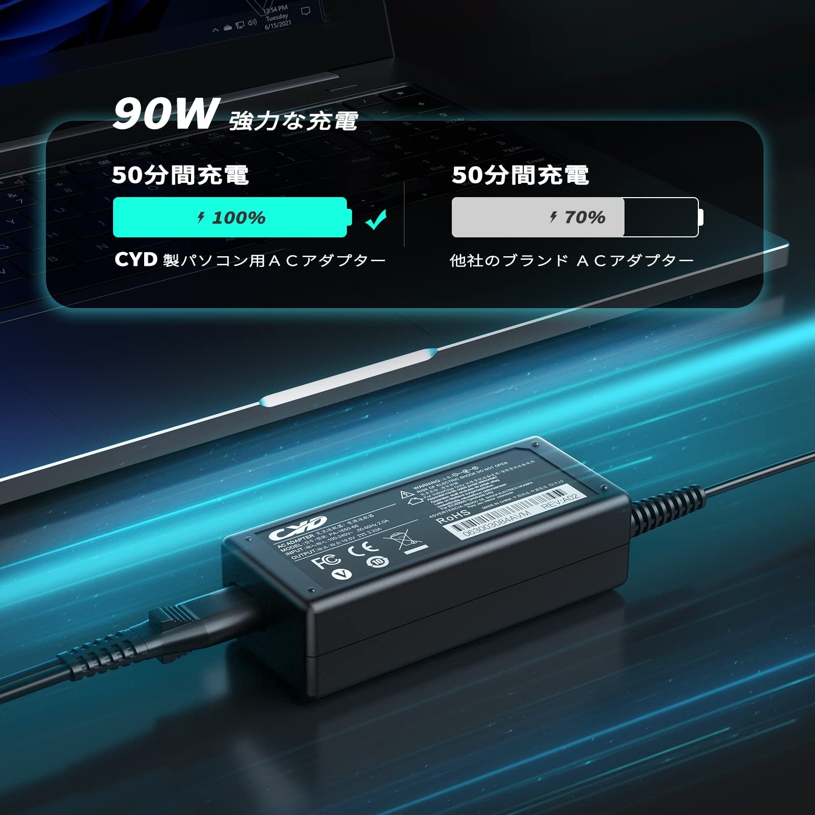 Amazon.co.jp: CYD 90W 19V 4.74A【急速ACアダプター】充電器 対応