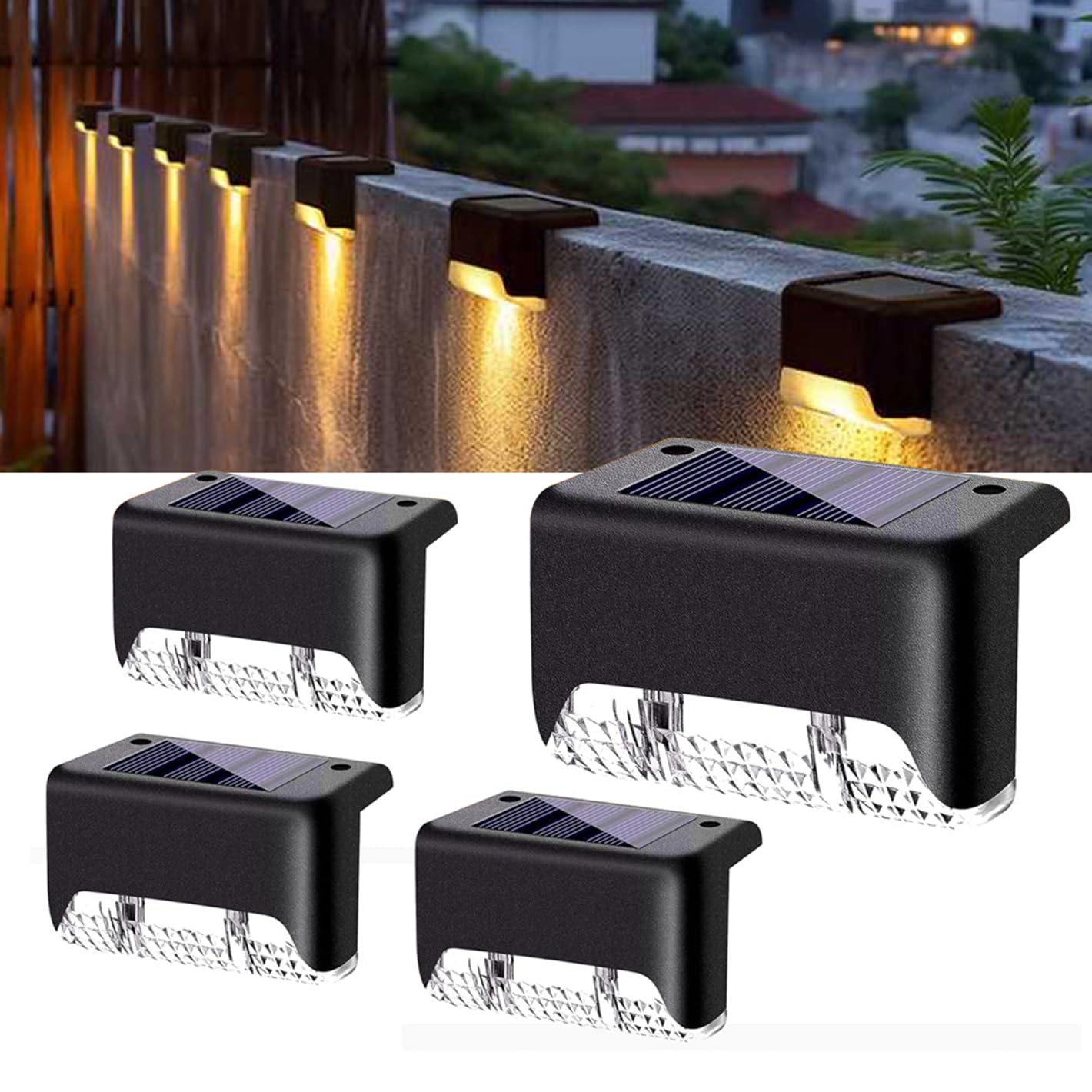 PANCA Solar Outdoor Lights Set of 4 | Waterproof LED Wall Lamp with Motion Sensor & Auto Dusk to Dawn | Solar Powered Garden Lights for Gate, Fence, Balcony, Terrace, Pathway & Security Lighting-image-5