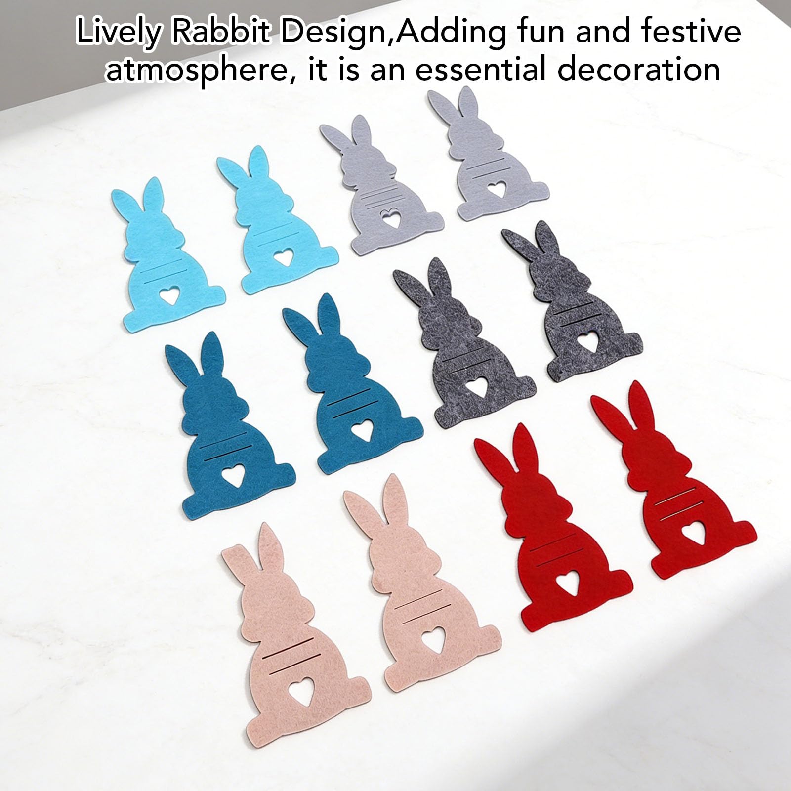 10 Pièces Set Cadeau Pâques en Feutre, Décorations Créatives Lapins Porte- Billets, Idée Cadeau Originale pour Enfants et Décoration de Table (Multicolore