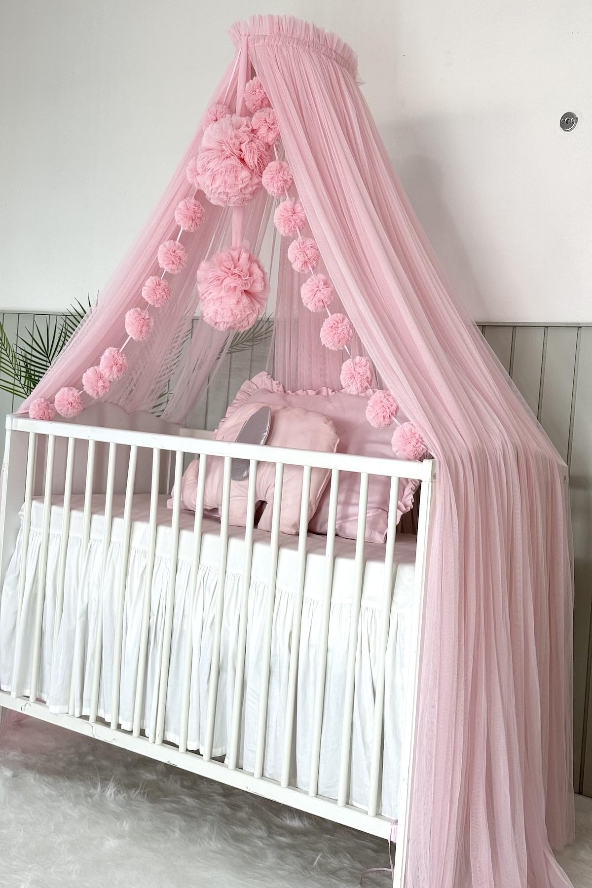 Baby Fancyroom Dosel para Cuna de Bebé, Mosquitera, Cama Auxiliar, Decoración de Habitación Infantil, de Tul Premium (Rosa)